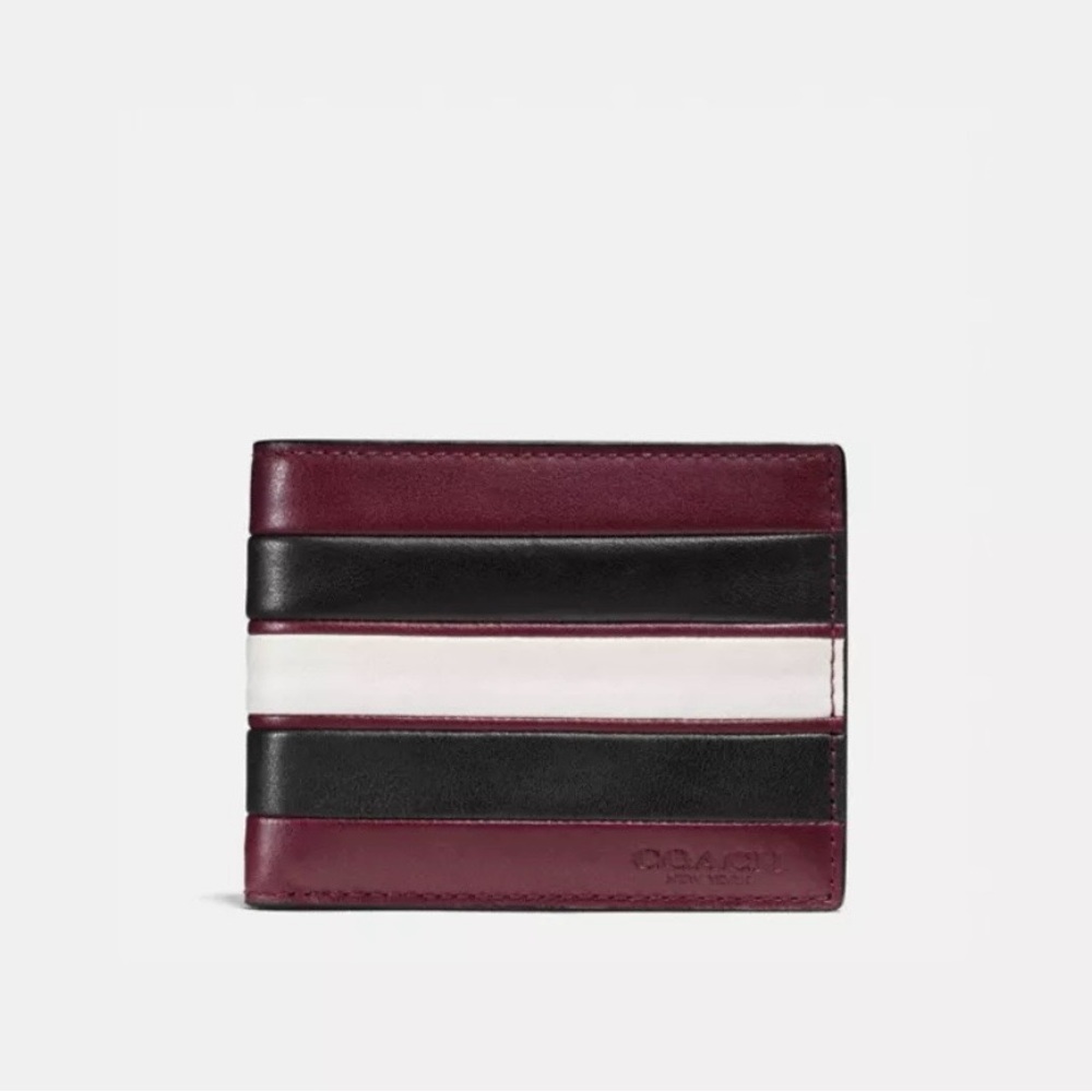 Coach Slim Billfold Wallet with Varsity Stripe